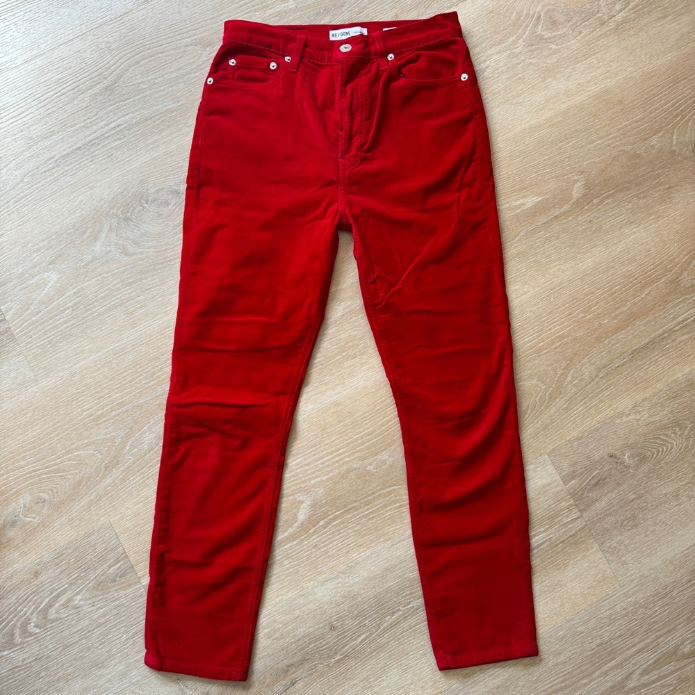 Re/Done Red Velvet Jeans